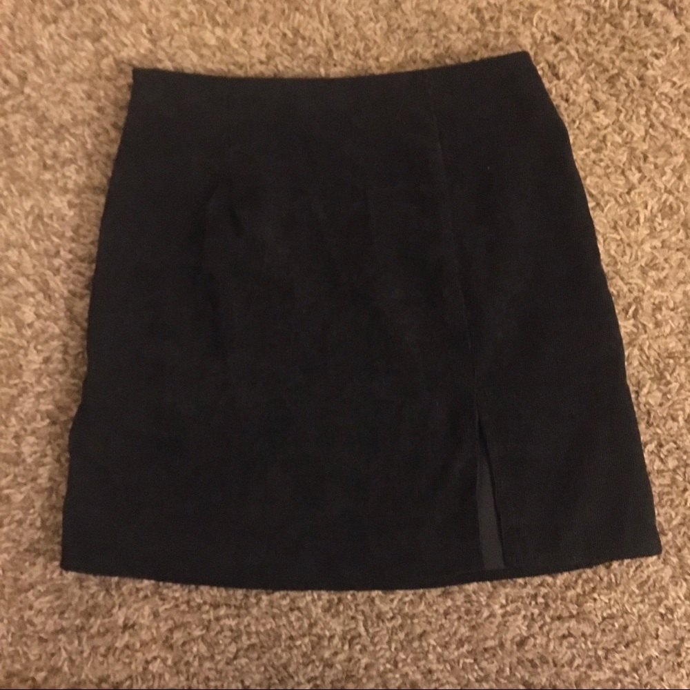 SHEIN Split Hem Cord Skirt black XS